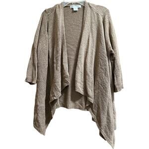 August Silk Tan Knit Cardigan - Size Large